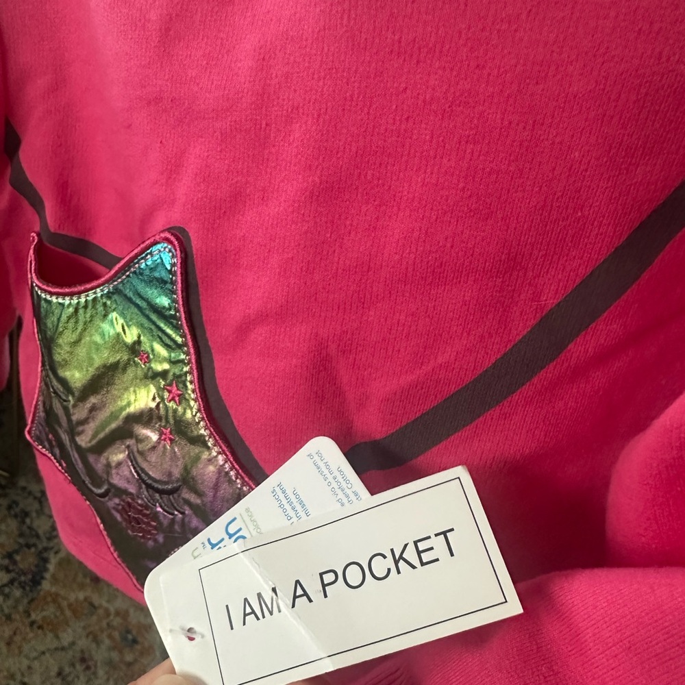 🆕 Flapadoodle hoodie with Iridescent Star Pocket Purse. Sizes 2. Adorable. 💝 - Picture 11 of 12